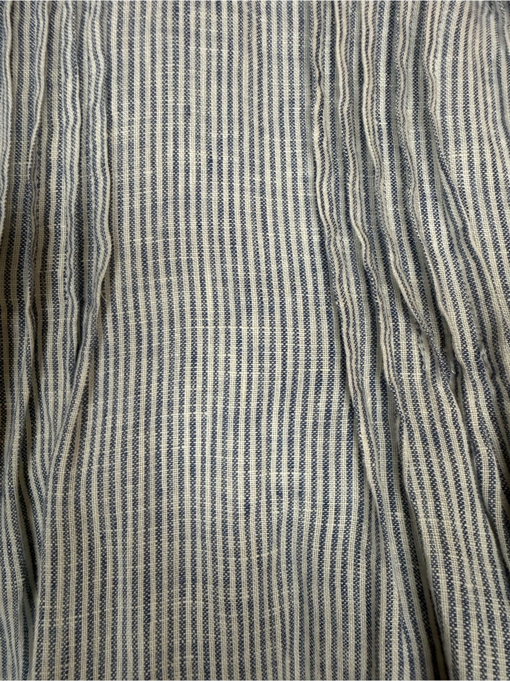 Quince Linen Sleeveless Striped Linen Tunic Dress - Blue Stripe - Picture 8 of 10
